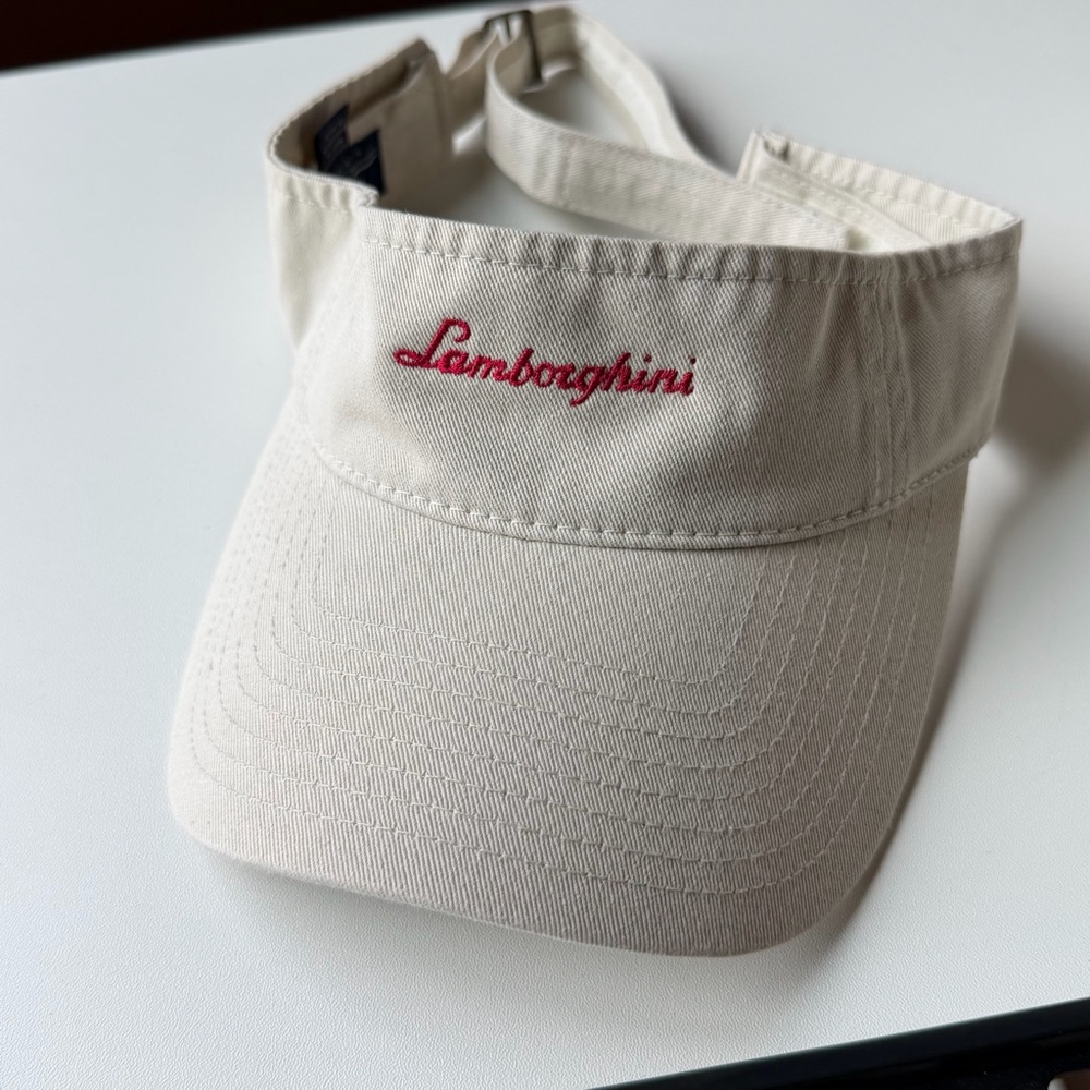 Lamborghini Beige Visor with Red Logo